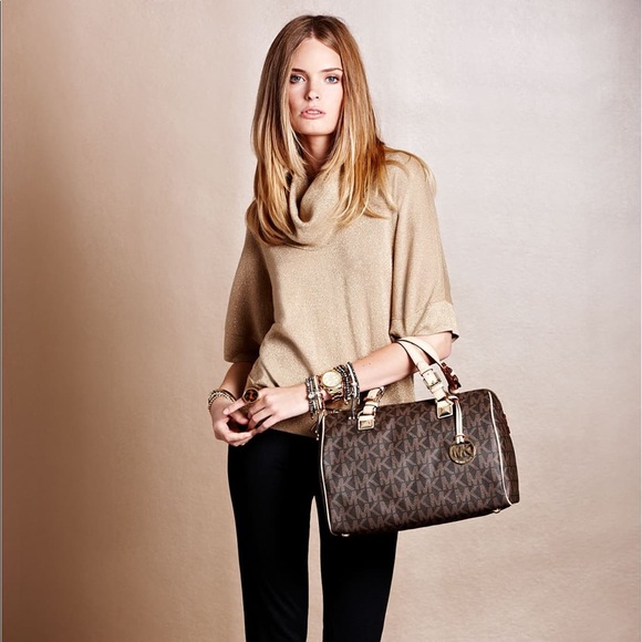 Michael Kors Handbags - Michael Kors Grayson Logo Satchel, Large